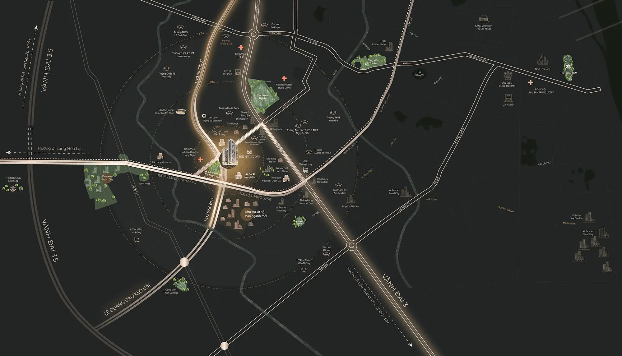 Vị trí Vinhomes Nguyễn Trãi - Lợi thế vượt trội tại trung tâm Thanh Xuân 1 Bản đồ minh họa vị trí Vinhomes Nguyễn Trãi tại giao điểm Mễ Trì và Lê Quang Đạo, Nam Từ Liêm, Hà Nội, với các tuyến đường chính như Đại lộ Thăng Long, Vành đai 3, và các địa điểm lân cận như công viên Mễ Trì, trường học, bệnh viện được đánh dấu rõ ràng trên nền