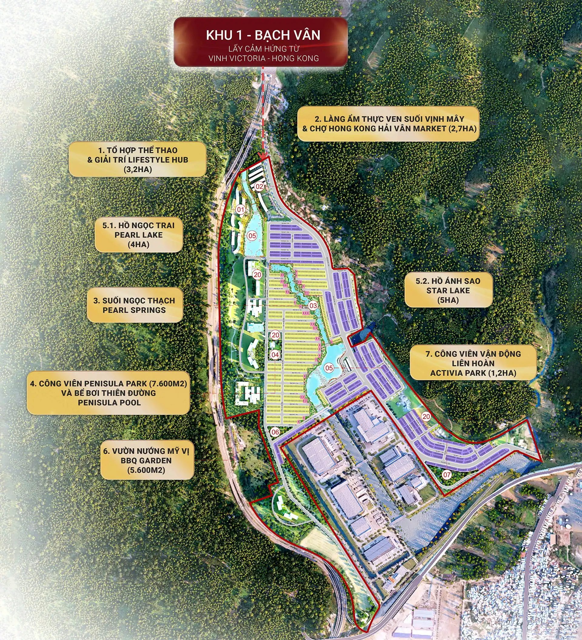 Mặt bằng phân khu Bạch Vân tại Vinhomes Hải Vân Bay Mặt bằng phân khu Bạch Vân tại Vinhomes Hải Vân Bay